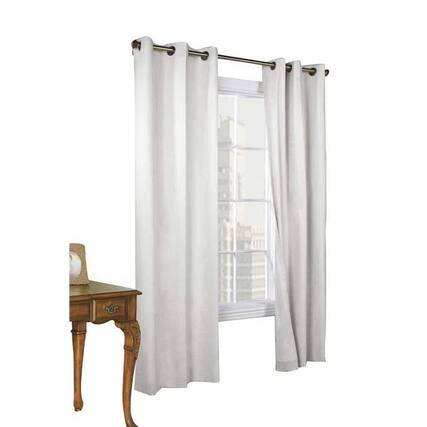 Front. Commonwealth Home Fashions - Commonwealth Thermalogic Weather Cotton Fabric Grommet Top Panel - 160x84" - White - White.