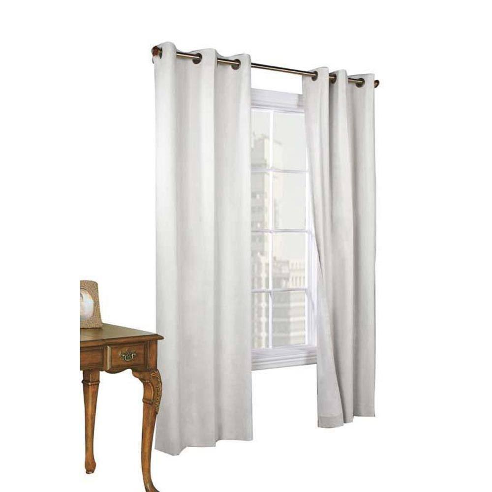 Front. Commonwealth Home Fashions - Commonwealth Thermalogic Weather Cotton Fabric Grommet Top Panel - 160x84" - White - White.