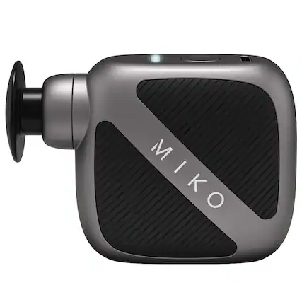 Front. Miko - Miko Pulse Go Compact Massage Gun with Hands Free Strap and Quiet Performance - Silver.