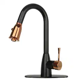 One-Handle Solid Brass Kitchen Faucet with Pull Down Sprayer