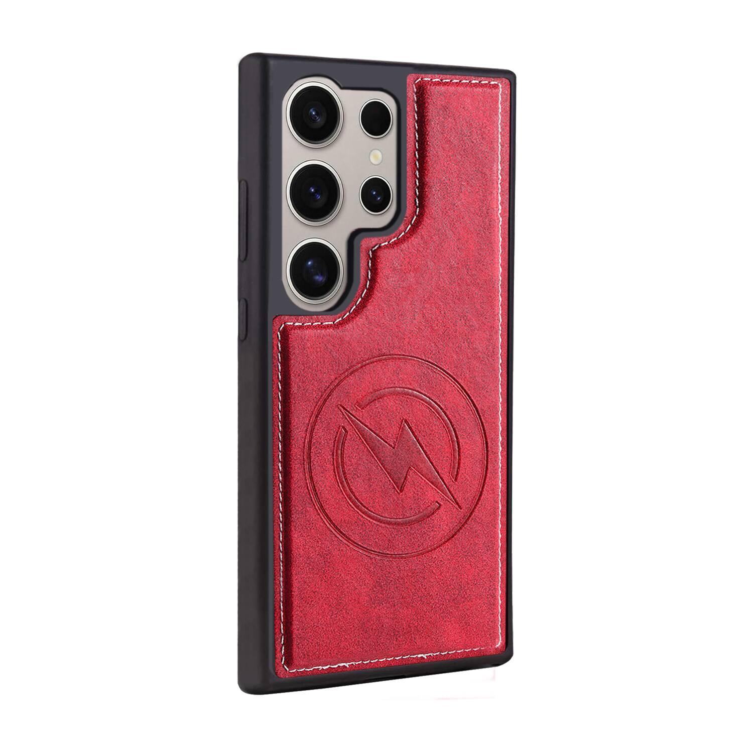 Alt View 3. Dteck - For Samsung Galaxy S25 Ultra Case,2-in-1 Magnetic Detachable PU Leather Wallet Flip Stand Card Holder TPU Inner Cover - Red.