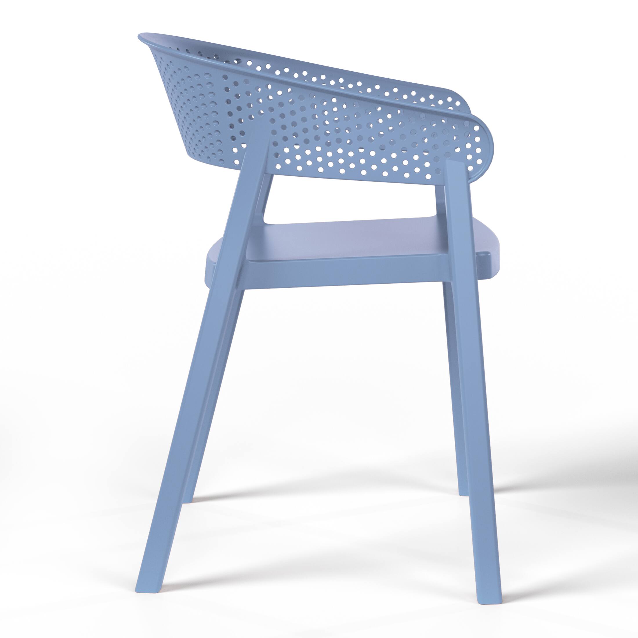 Alt View 1. WestinTrends - WestinTrends Playa 5-Piece Outdoor Metal Frame Square Dining Table Patio Set with Stackable Patio Dining Chairs - French Blue.