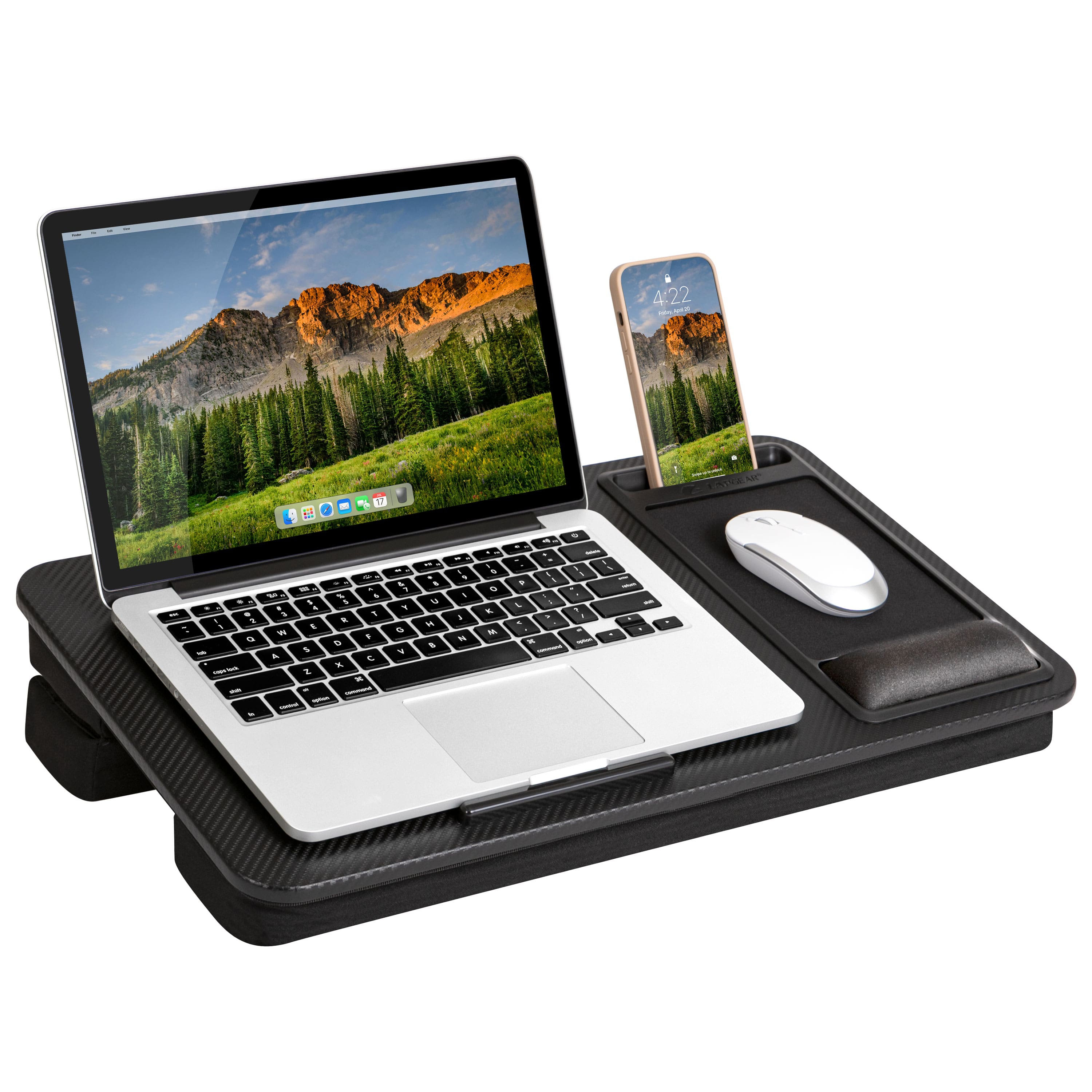 Front. LapGear - Elevation Pro Lap Desk (Fits up to 15.6" Laptop) - Black Carbon.