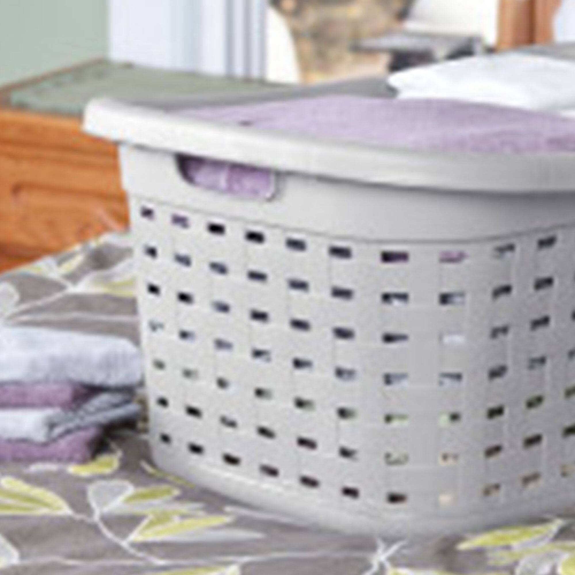 Alt View 4. Sterilite - Sterilite Cement Gray Durable Weave Laundry Basket with Wicker Pattern (18 Pack) - Gray.