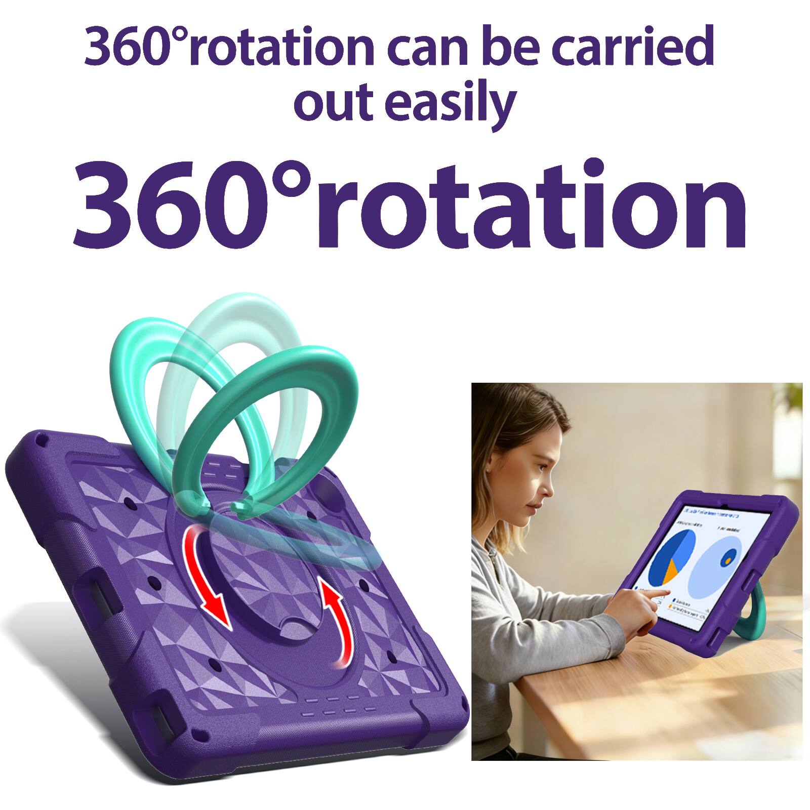 360° rotation can be carried out easily  
360° rotation