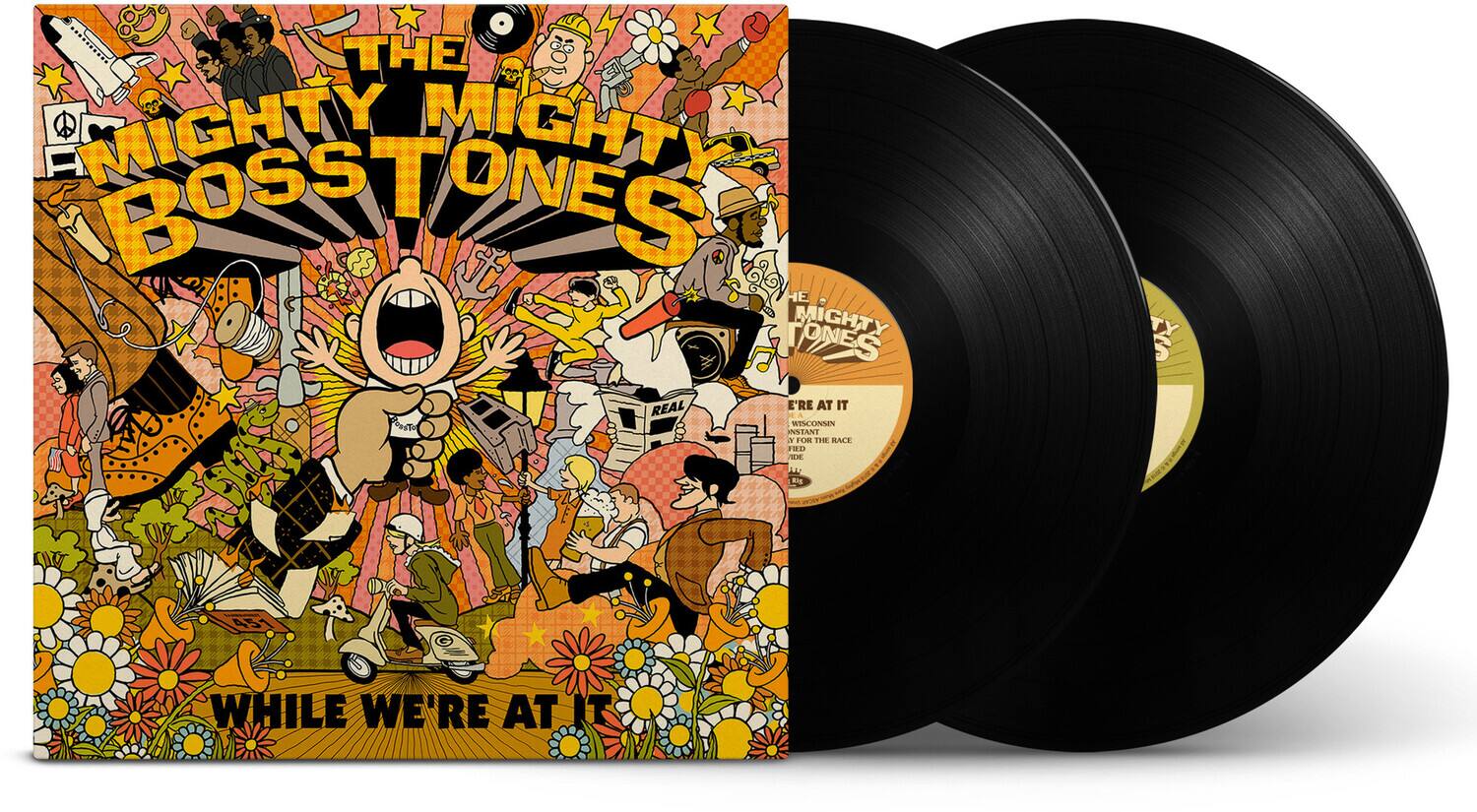 R...E. THE 6n MIGHTY MIGHTY BOSS TONES E MIGHTY TONES REAL E'RE AT IT A MISCONMIN NSTANT M FOR T1M RACE TED S LR Rg 45 WHILE WE'RE AT IT