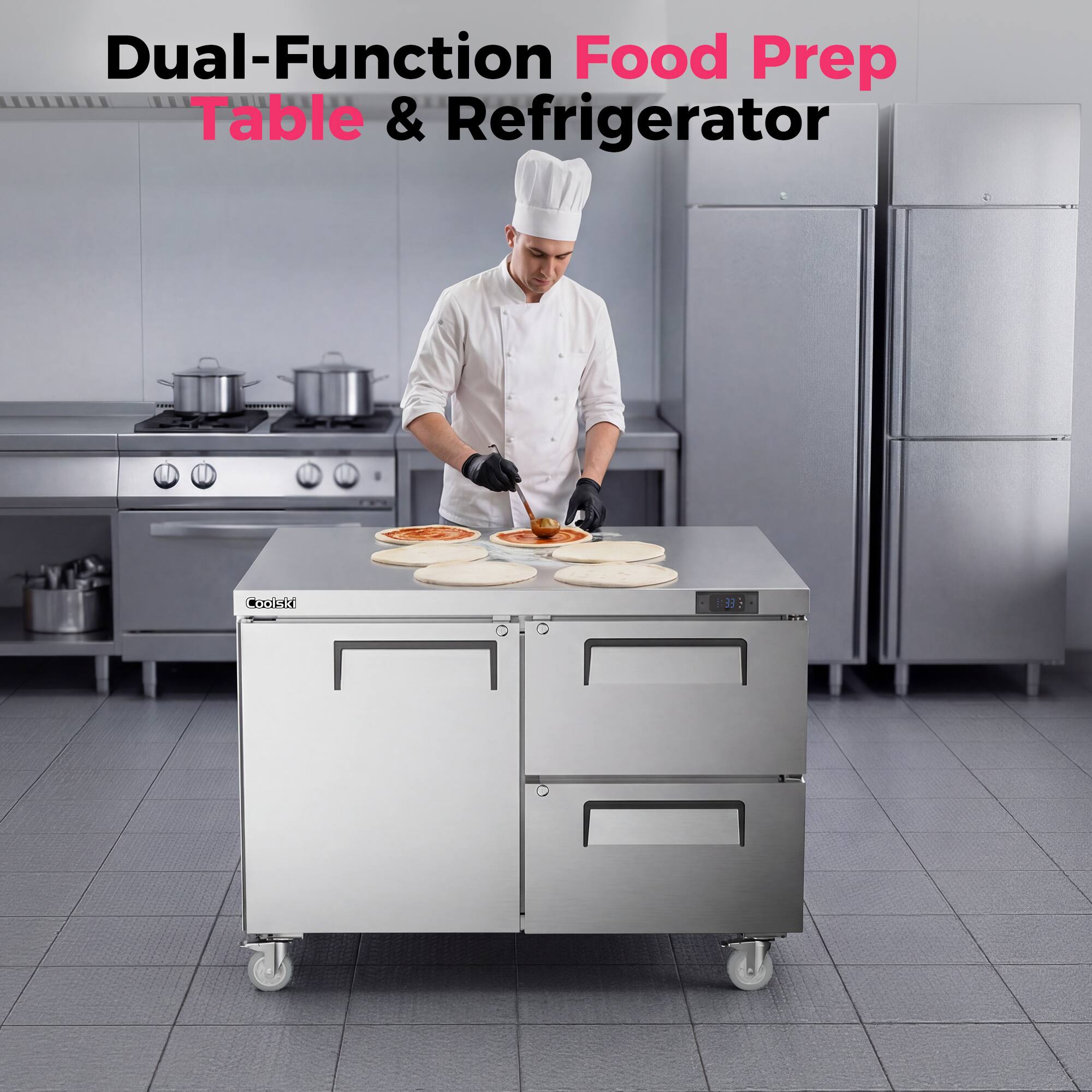 Dual-Function Food Prep Table & Refrigerator