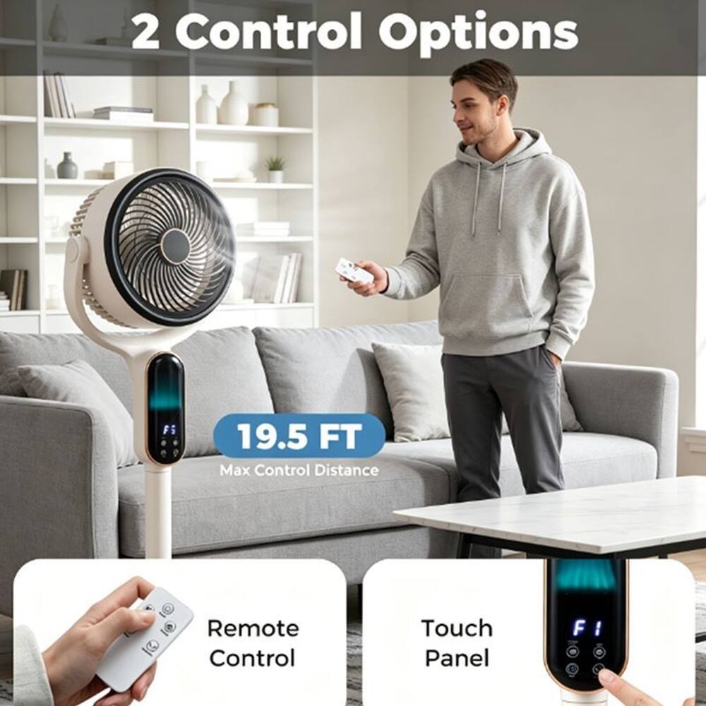 2 Control Options

19.5 FT Max Control Distance

Remote Control

Touch Panel