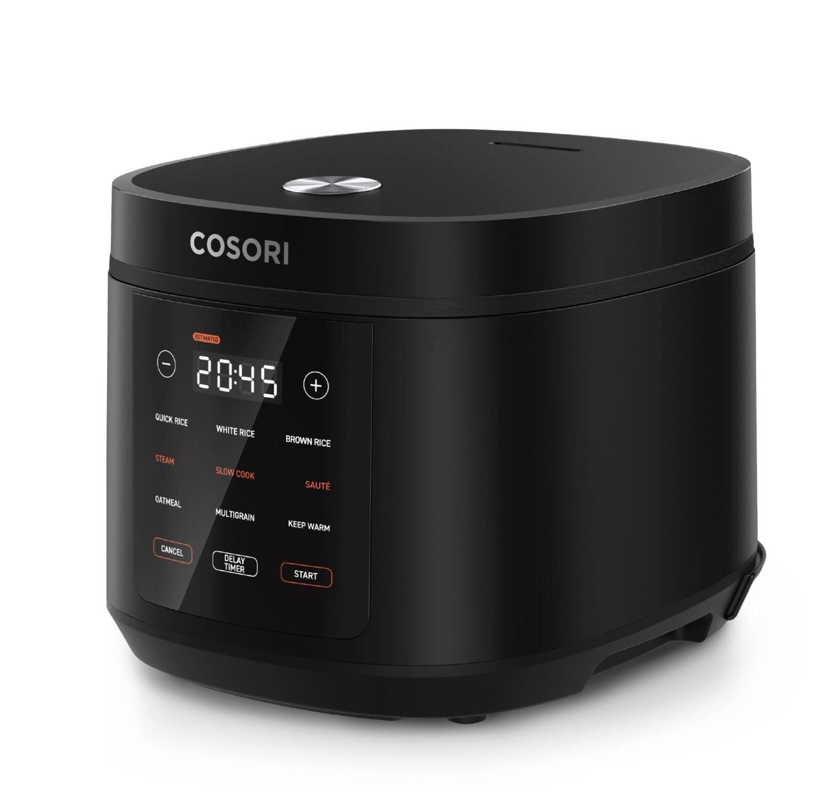 COSORI

20:45

QUICK RICE  
WHITE RICE  
BROWN RICE  
STEAM  
SLOW COOK  
SAUTE  
CATMEAL  
MULTIGRAIN  
KEEP WARM  

CANCEL  
DELAY TIMER  
START