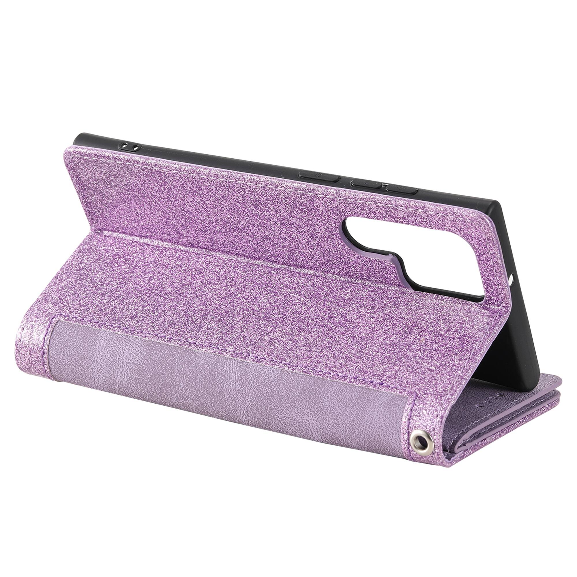 Alt View 1. Dteck - Multi-Functional Wallet Case for Samsung Galaxy A37 5G, 9 Card Slots Zipper Pocket Stand Premium Leather Cover+Strap - Purple.