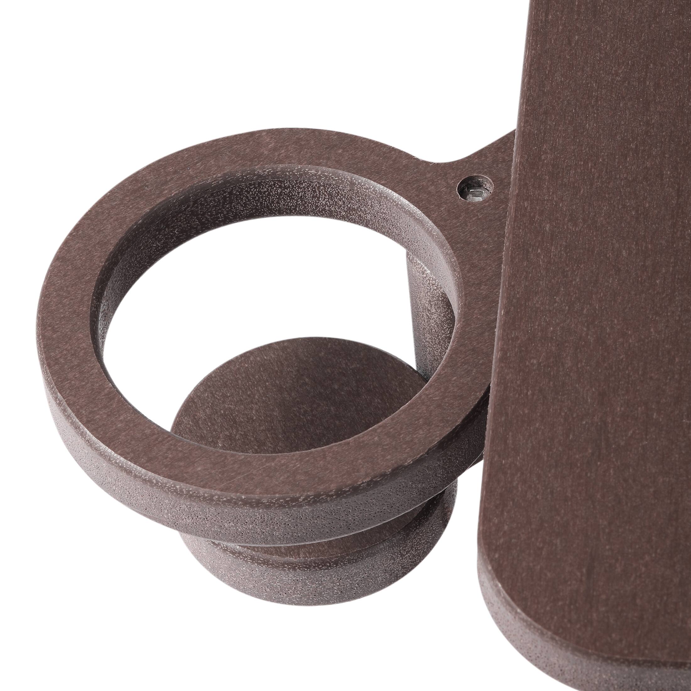 Alt View 6. WestinTrends - WestinTrends Highland Outdoor Patio HDPE Adirondack Chairs With Cup Holders (Set of 2) - Dark Brown.