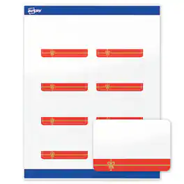 Avery - Avery® Labels, 2" x 3", Glossy Red Gift/Metallic Gold Bow - White