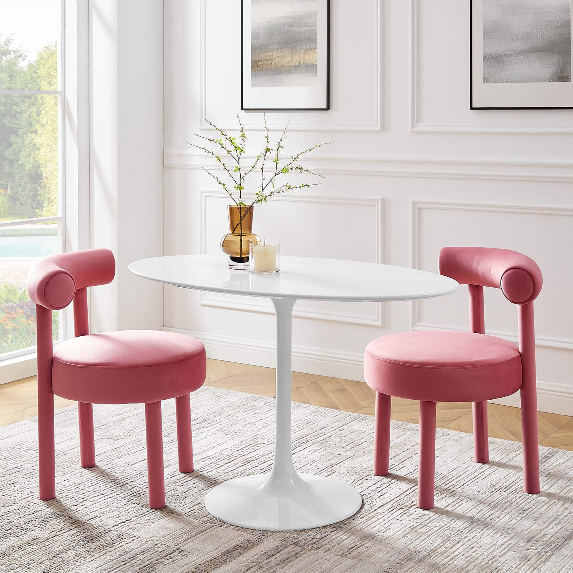 Modway - Lippa Oval Wood Dining Table - White