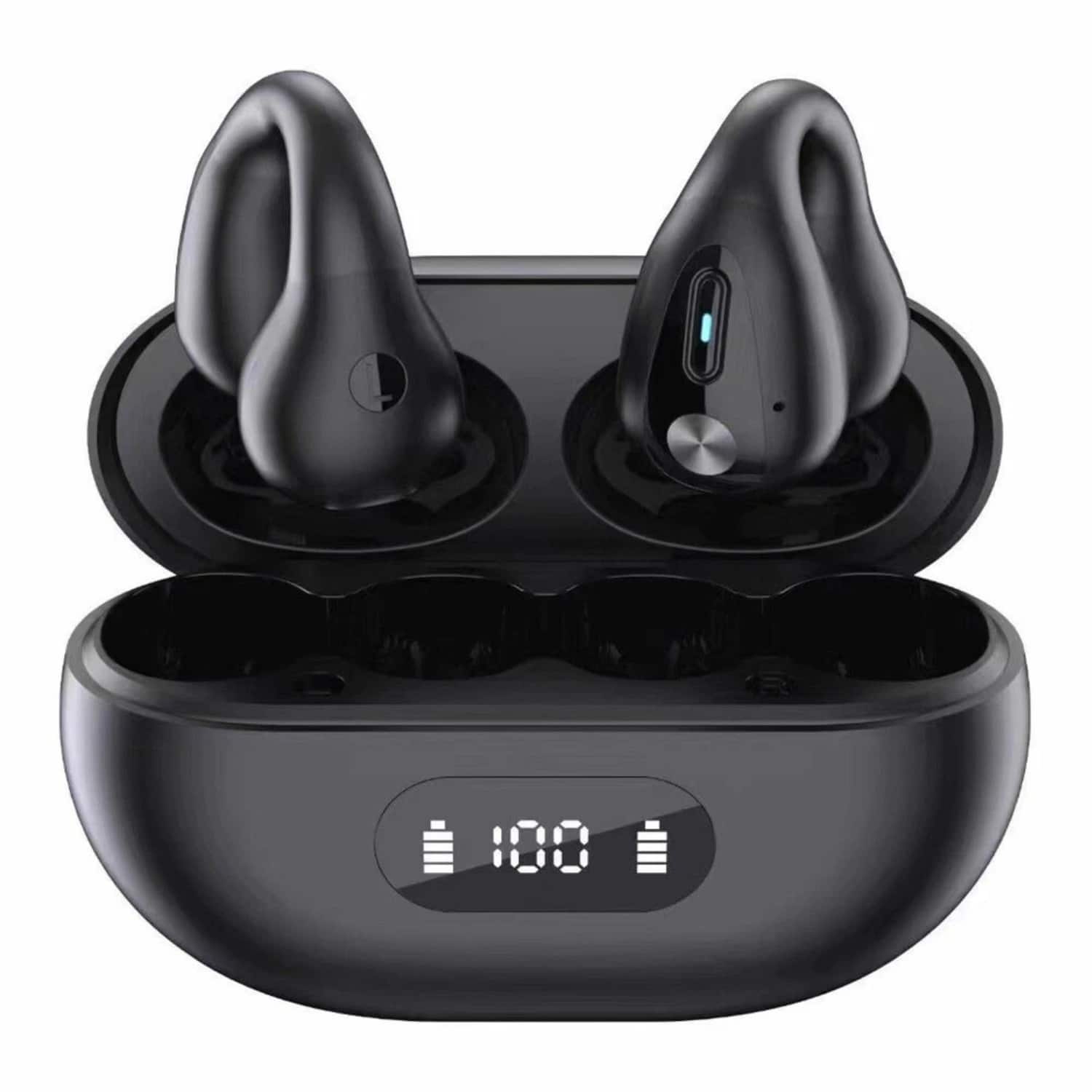 Front. Cluzine - Bluetooth 5.3 Wireless Bone Conduction Earbuds.