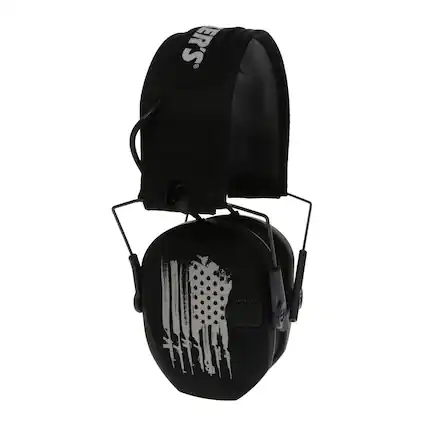 Front. Walker’s - Walkers Game Ear Razor Freedom Series Muffs (Flag) - Black.