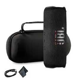JBL - Flip 6 Portable Bluetooth Speaker, deep bass, IPX7 waterproof, for home with Travel Case - Black