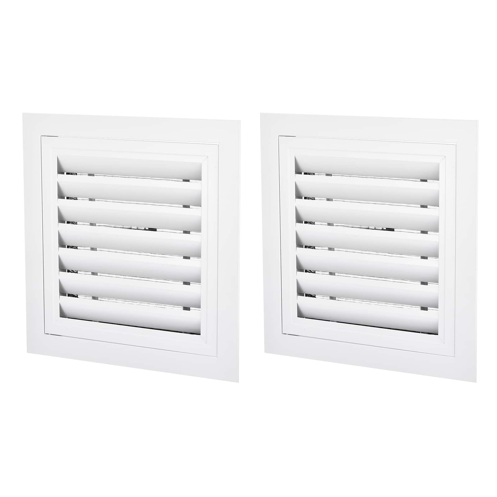 Unique Bargains - 12" x 12" Return Air Vent Cover 2pcs, Aluminum Alloy Linear Bar Removable Grille with Mesh Filter for HVAC - White