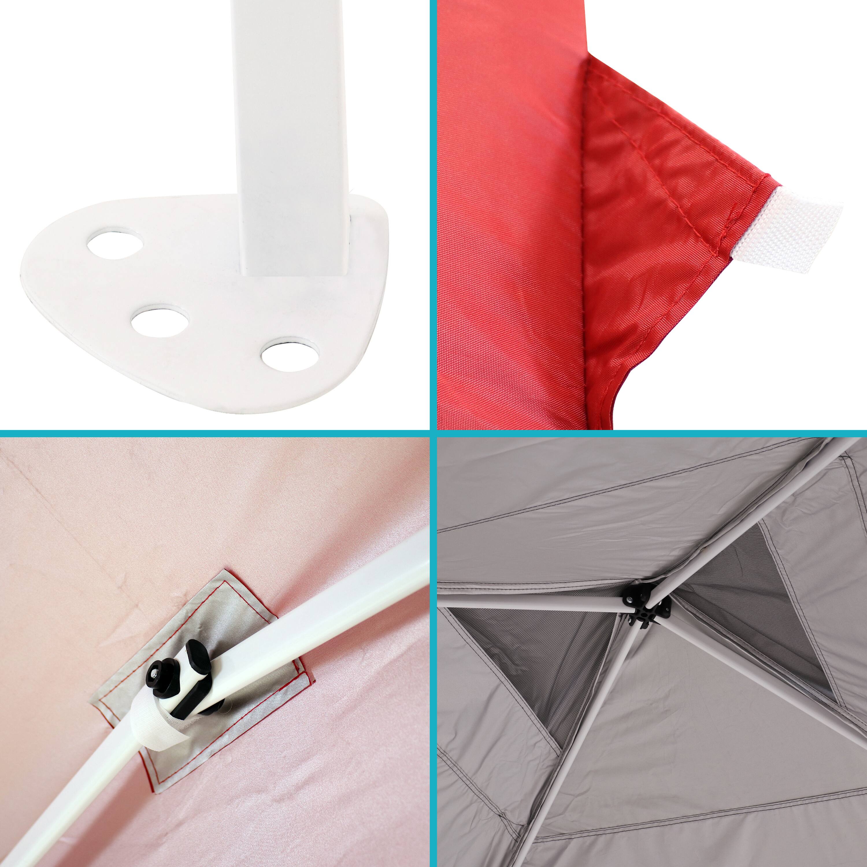 Alt View 7. Sunnydaze - Premium Pop-Up Canopy with Rolling Bag - 12 ft x 12 ft - Red.