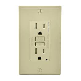 Leviton - Decora 15 amps 125 V AFCI/GFCI Dual Function Outlet 5-15R 1 pk - Ivory