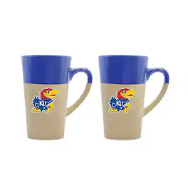 The Fanatic Group - Kansas Jayhawks 16oz. Two-Pack Ceramic Mug Set - Blue