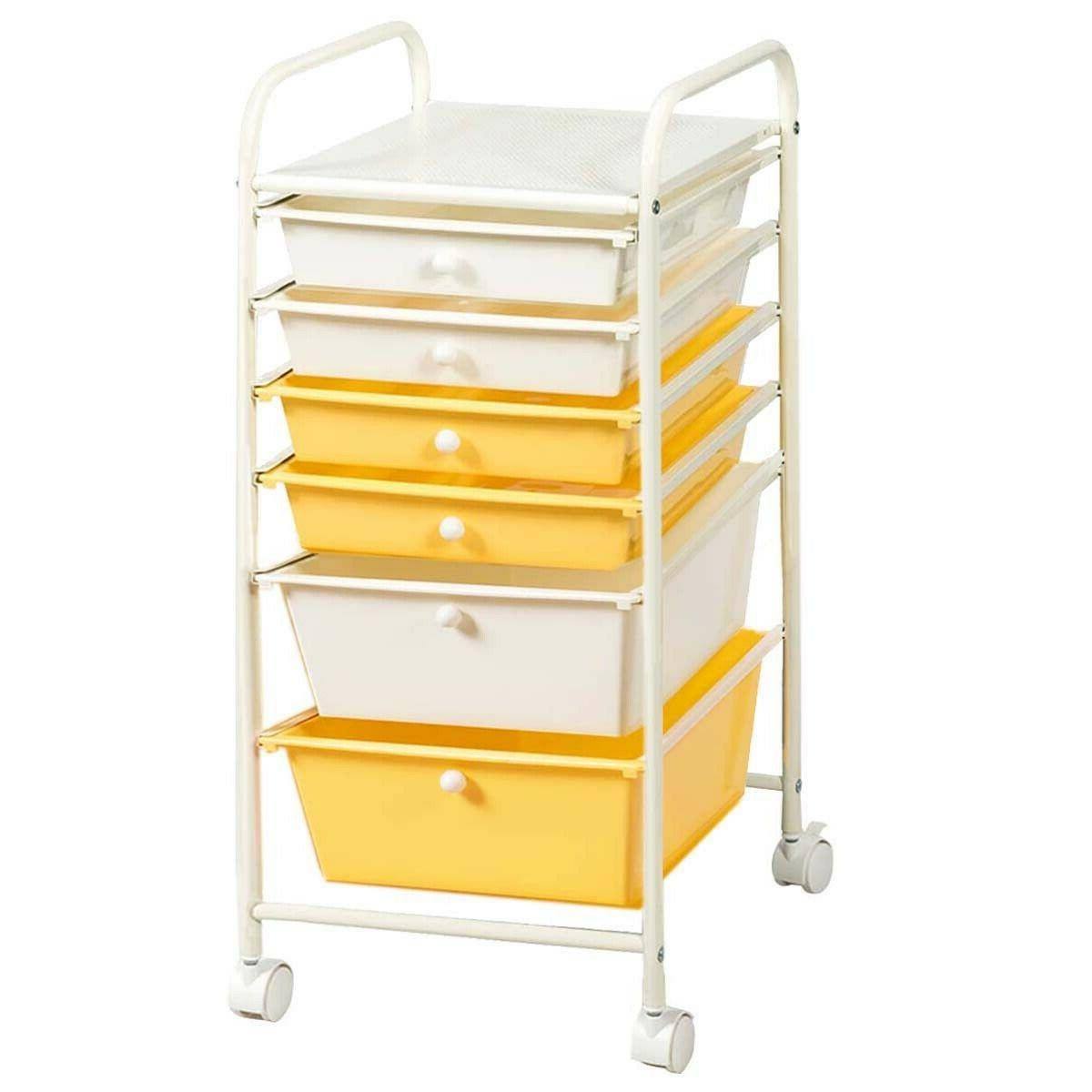 Alt View 6. Sugift - 6 Drawers Rolling Storage Cart Organizer - Yellow.
