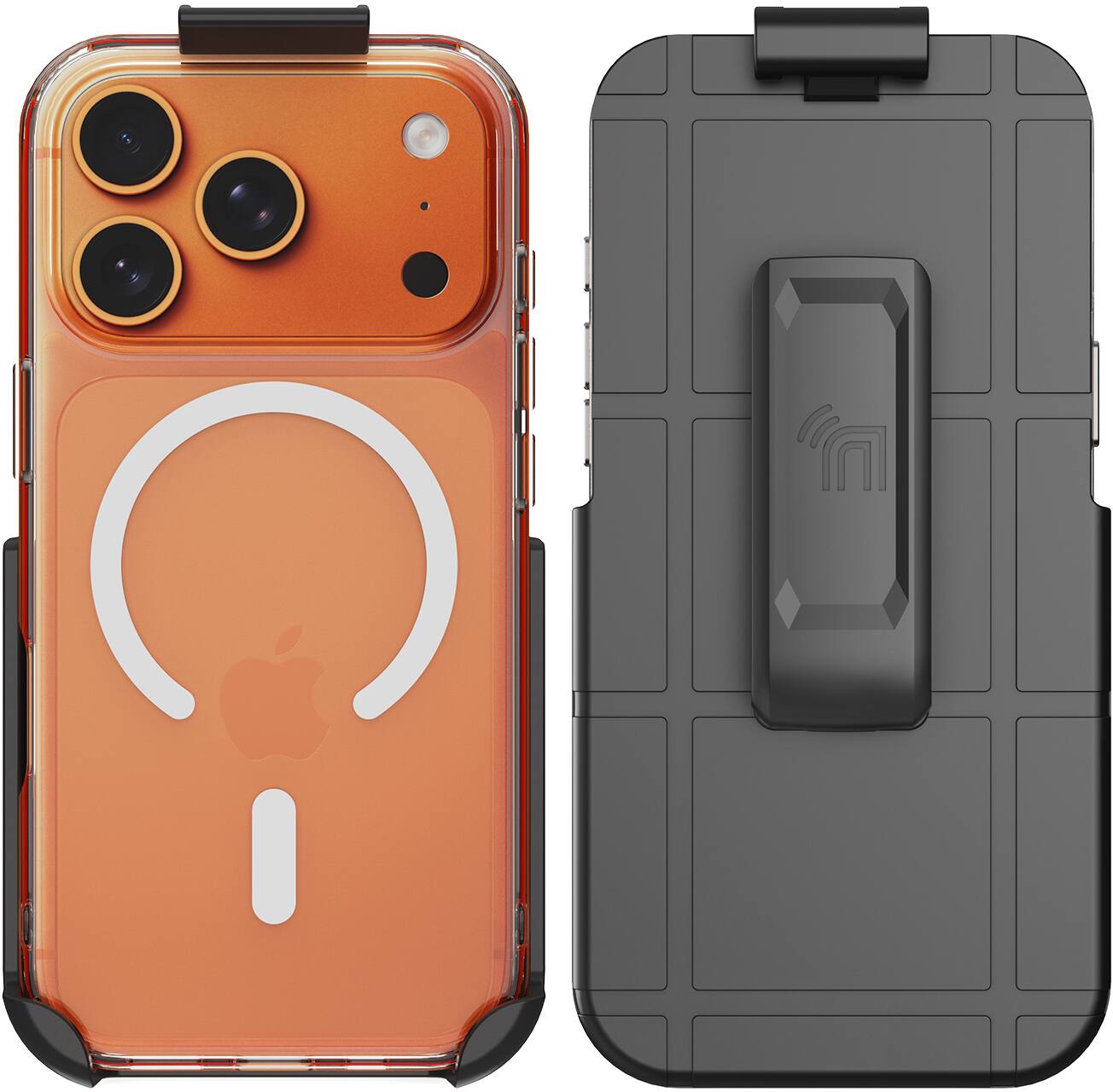 Alt View 2. Nakedcellphone - Combo for iPhone 17 Pro - Case and Holster Belt Clip (Compatible with MagSafe) - Clear.