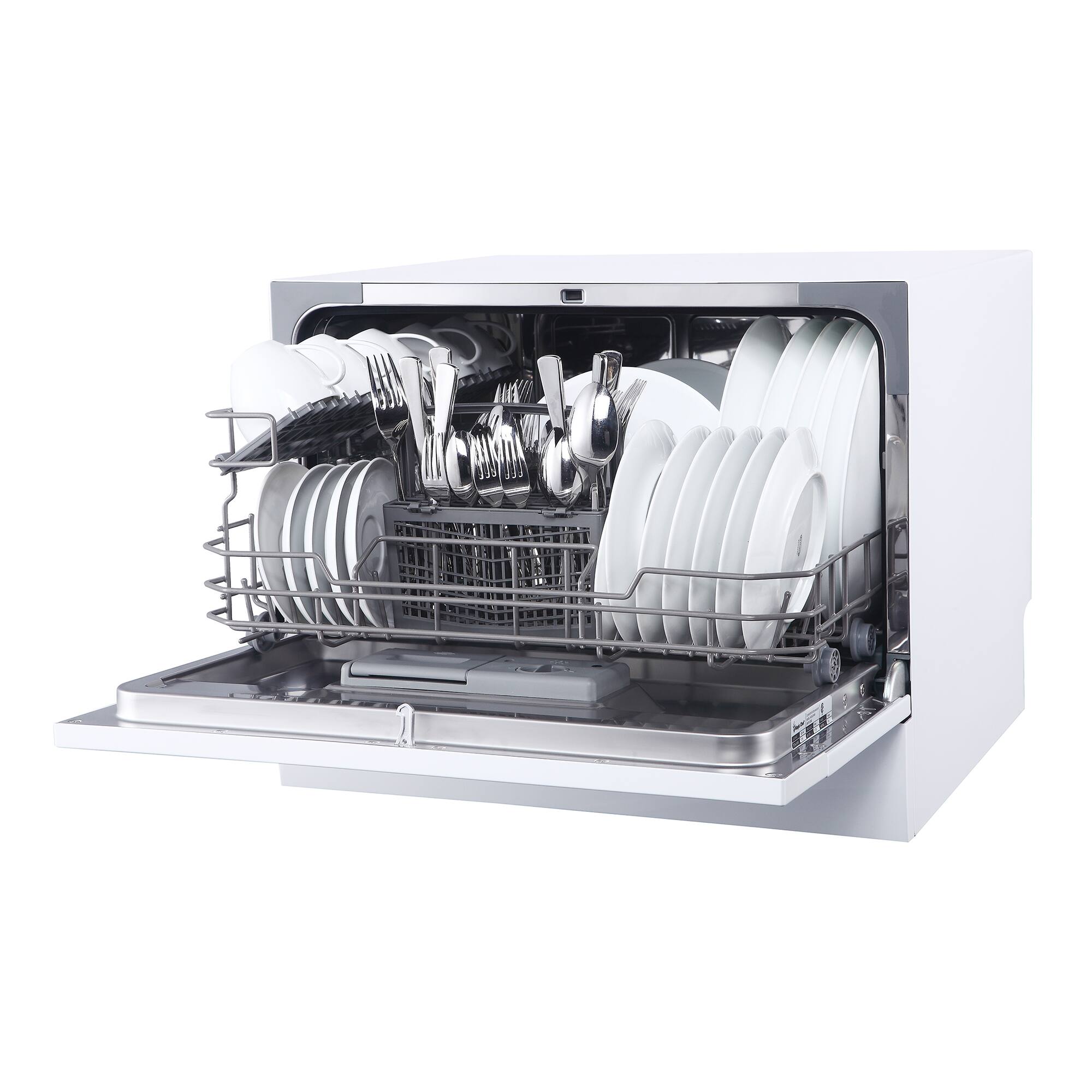 Alt View 4. Magic Chef - Countertop Dishwasher in White - White.