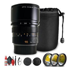 Leica - APO-Summicron-M 90mm f/2 Lens | M-Mount, Portrait Telephoto Prime - Bundle - Black