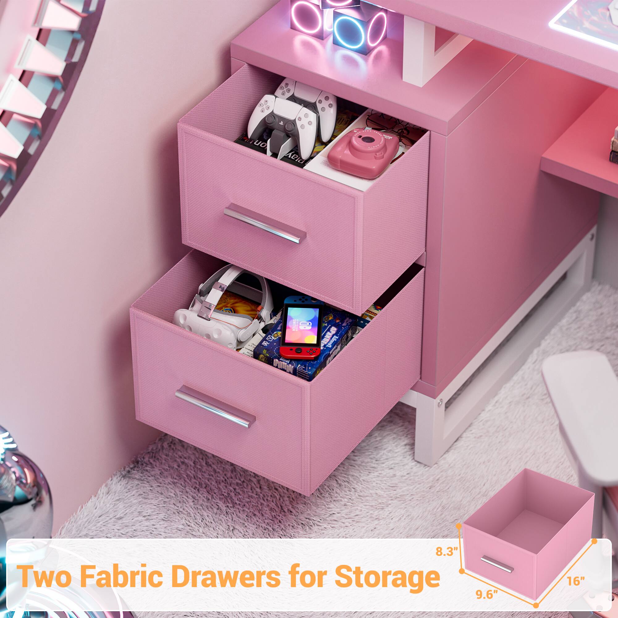 OU Keld - RER 00 Mon 8.3" Two Fabric Drawers for Storage 9.6" 16"