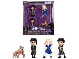 Set of 4 Diecast Figures "Wednesday" (2022-Current) TV Series "Metalfigs" Series Diecast Models by Jada - Multicolor