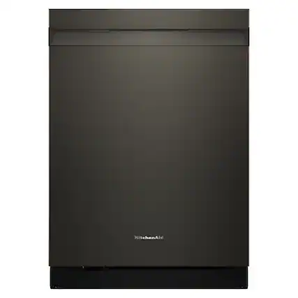 Front. KitchenAid - 24" Top Control Built-In Stainless Steel Tub Dishwasher with Third Rack, Advanced ProDry System, and 44 dBA - Black Ore.