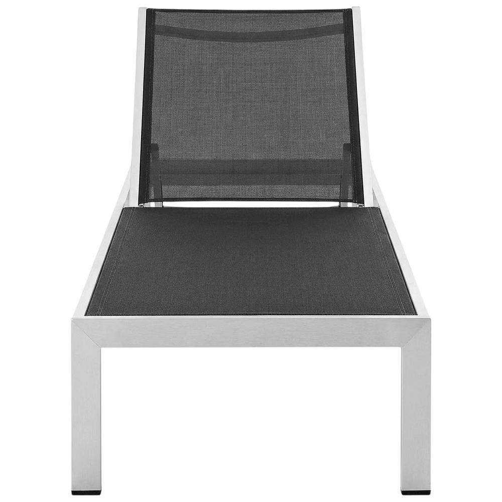 Back. Outdoor Escape - Outdoor Lounge Chairs Set With Aluminum Frame And Cushioned Seats - Black.