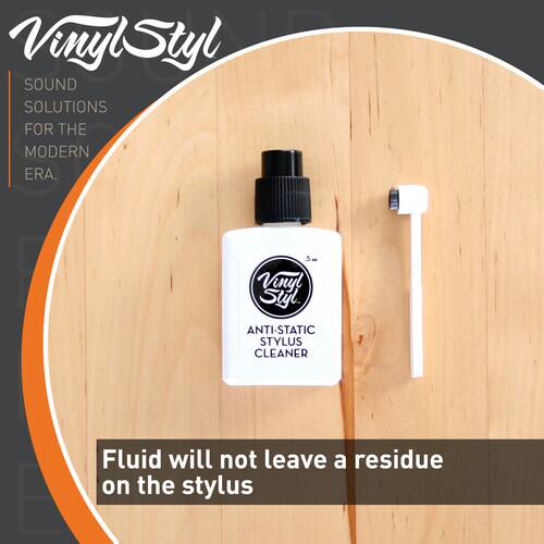 Vinyl Styl  
SOUND SOLUTIONS FOR THE MODERN ERA.

Vinyl Styl  
ANTI-STATIC STYLUS CLEANER

Fluid will not leave a residue on the stylus