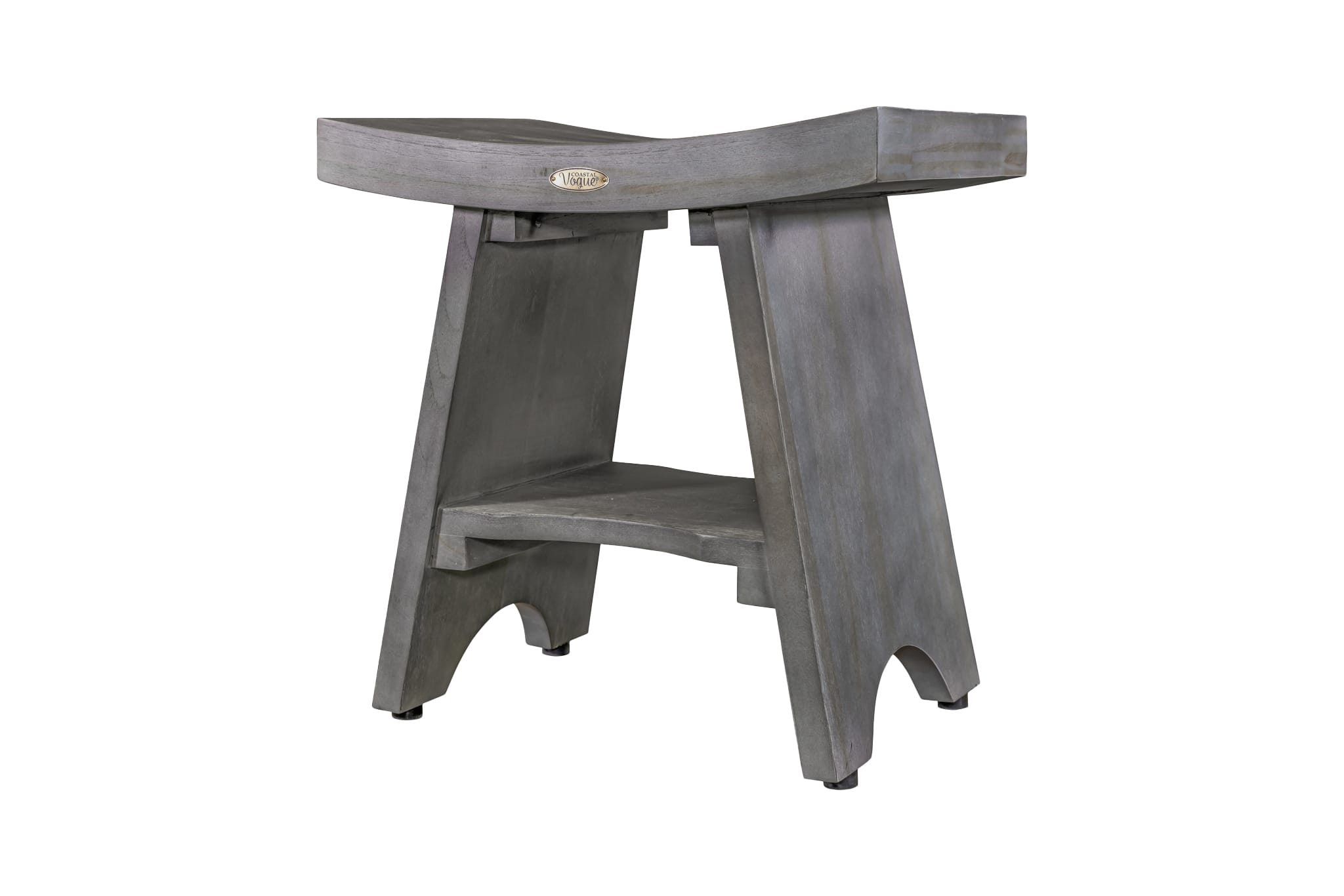 CoastalVogue - CoastalVogue® Serenity® 18" Teak Wood Shower Bench Finish - Antique Gray