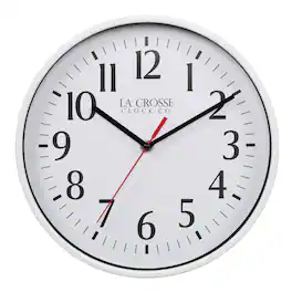 La Crosse Clock Co. - 10 Inch Basics Analog Quartz Wall Clock - White