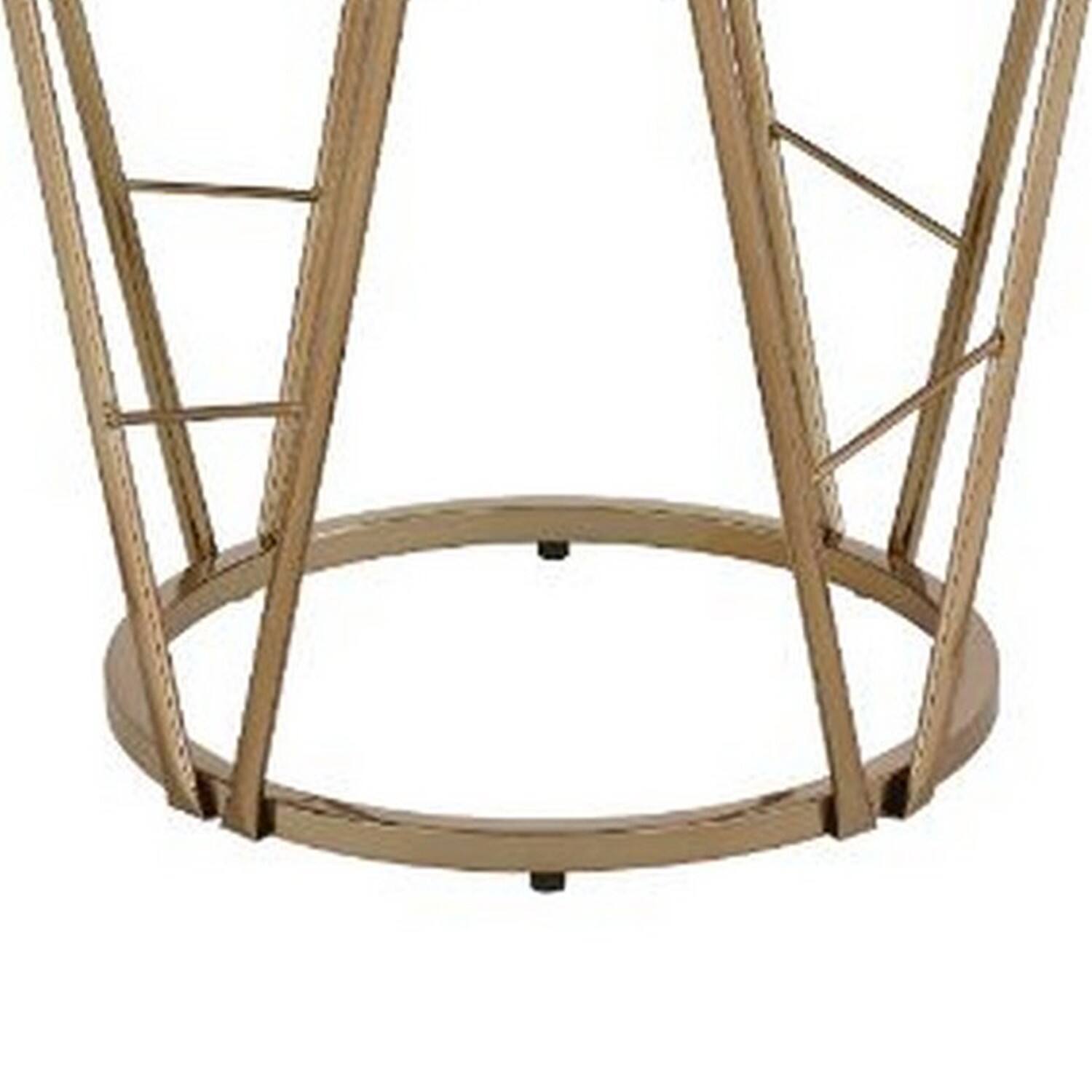 Alt View 3. Manhattan Lane - End Table with Glass Top and Geometric Frame - Black and Gold.