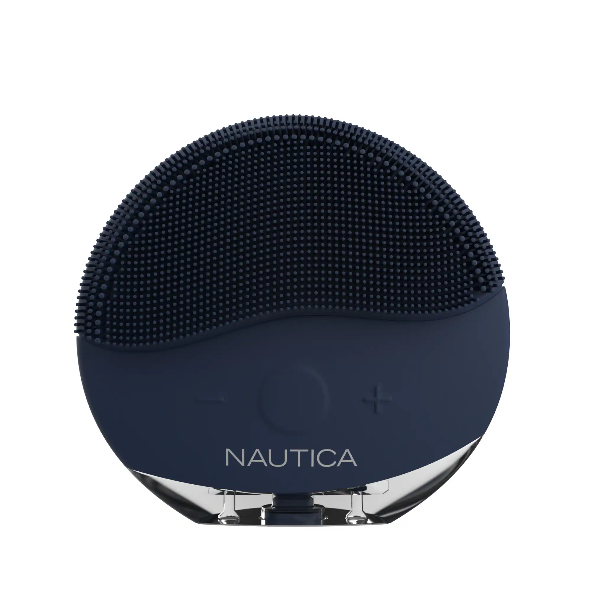 Front. Nautica - Nautica Sonic PC110 Facial Cleansing Brush Made with Soft Silicone, Waterproof, Rechargeable Vibrating Face Scrub Brush - Navy.
