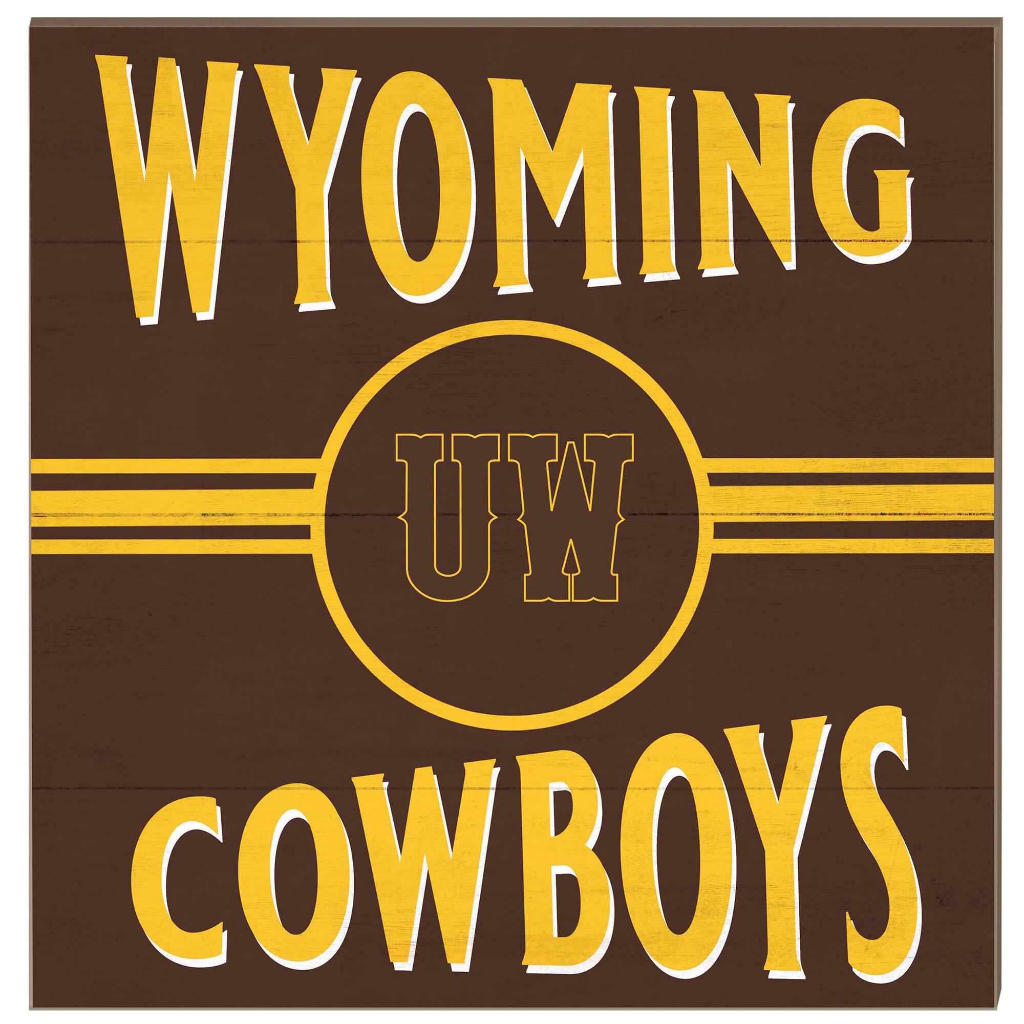 Wyoming Cowboys 10'' x 10'' Retro Team Sign