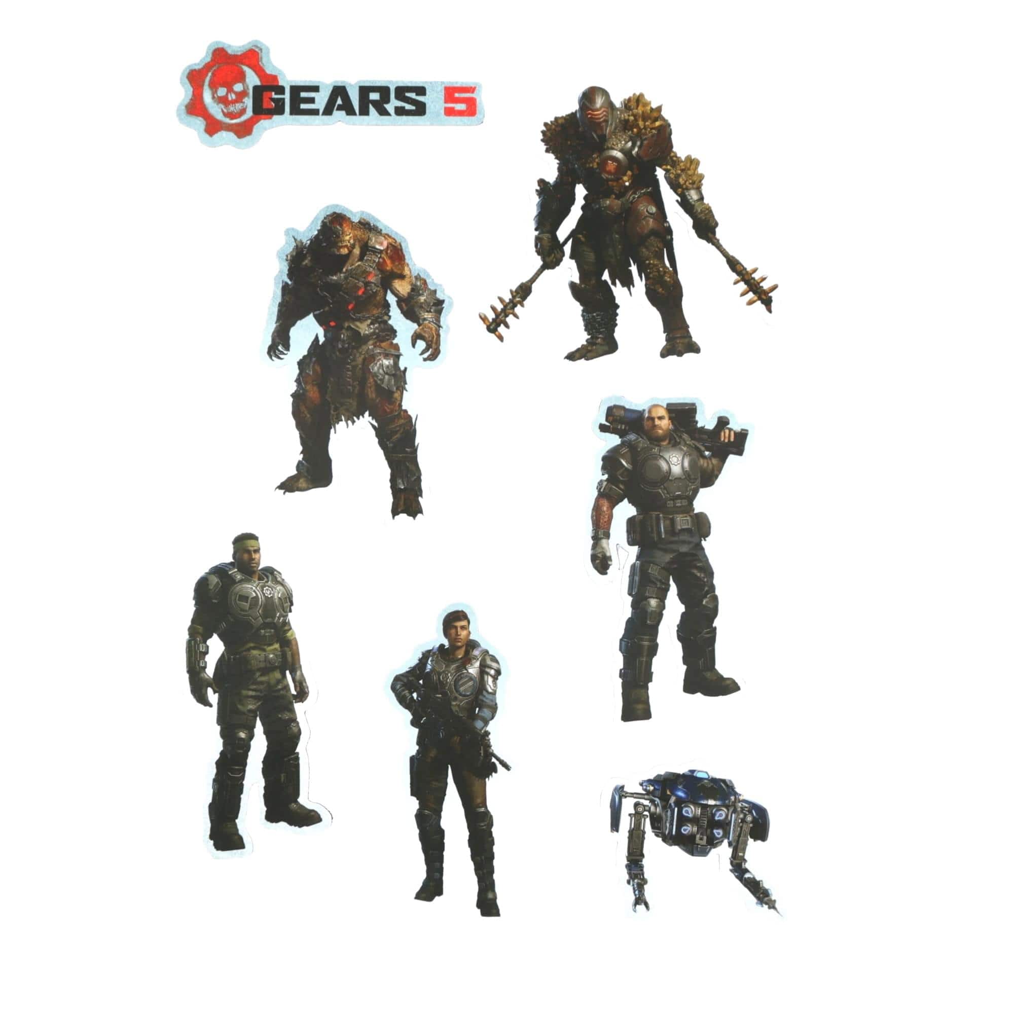 Toynk - Gears of War 5 Fridge Magnet Stickers | 6 Character Designs | 7 x 10 Sheet - Blue