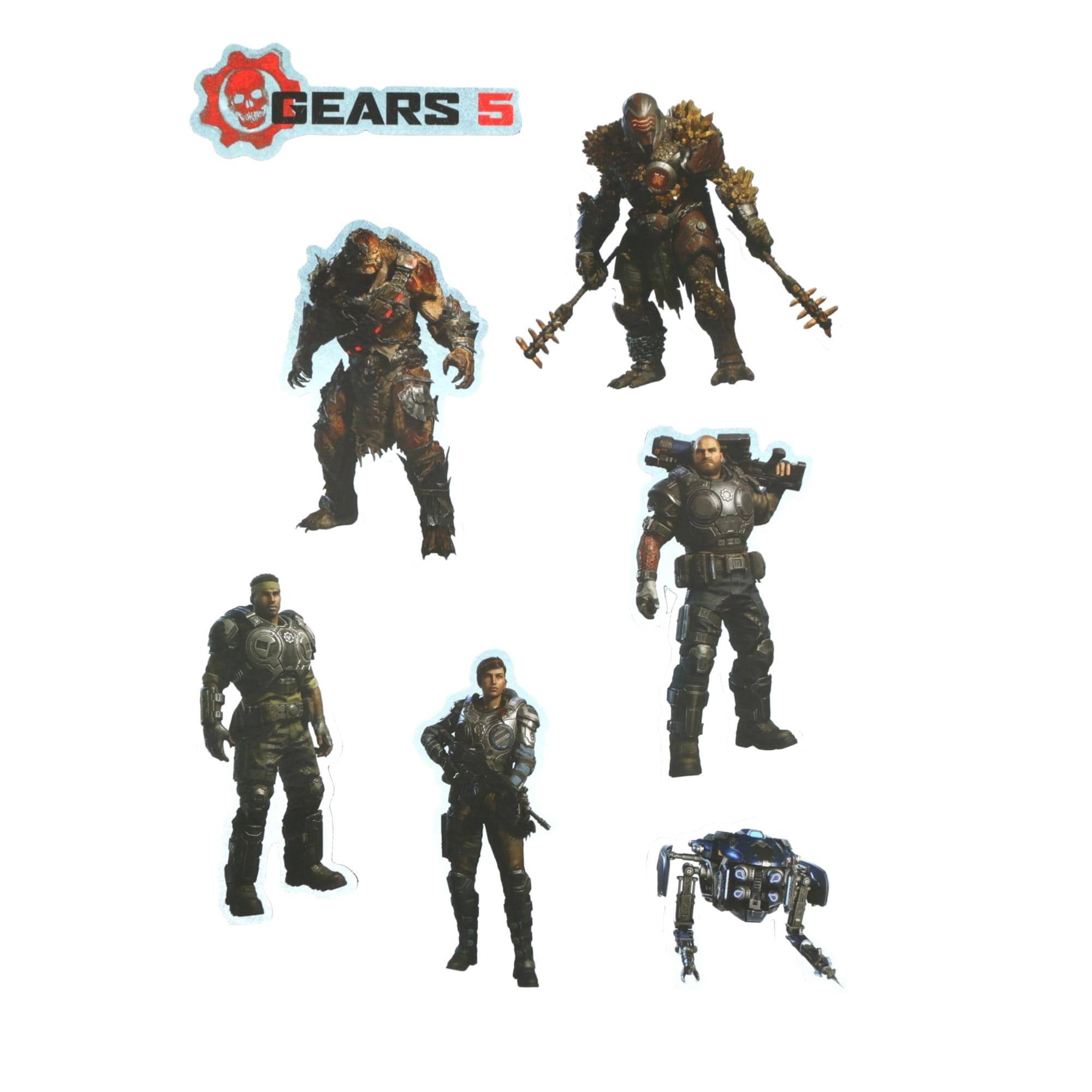 Front. Toynk - Gears of War 5 Fridge Magnet Stickers | 6 Character Designs | 7 x 10 Sheet - Blue.