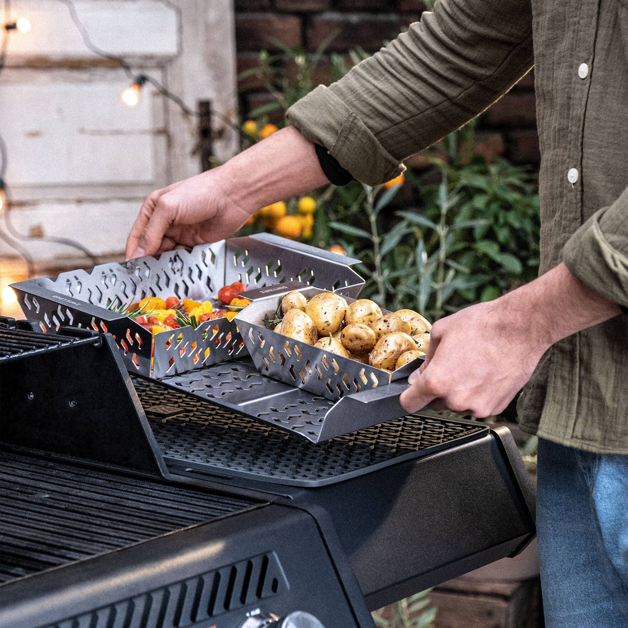 Alt View 1. ZWILLING - ZWILLING BBQ+ Stainless Steel Grill Basket - Small - Stainless Steel.