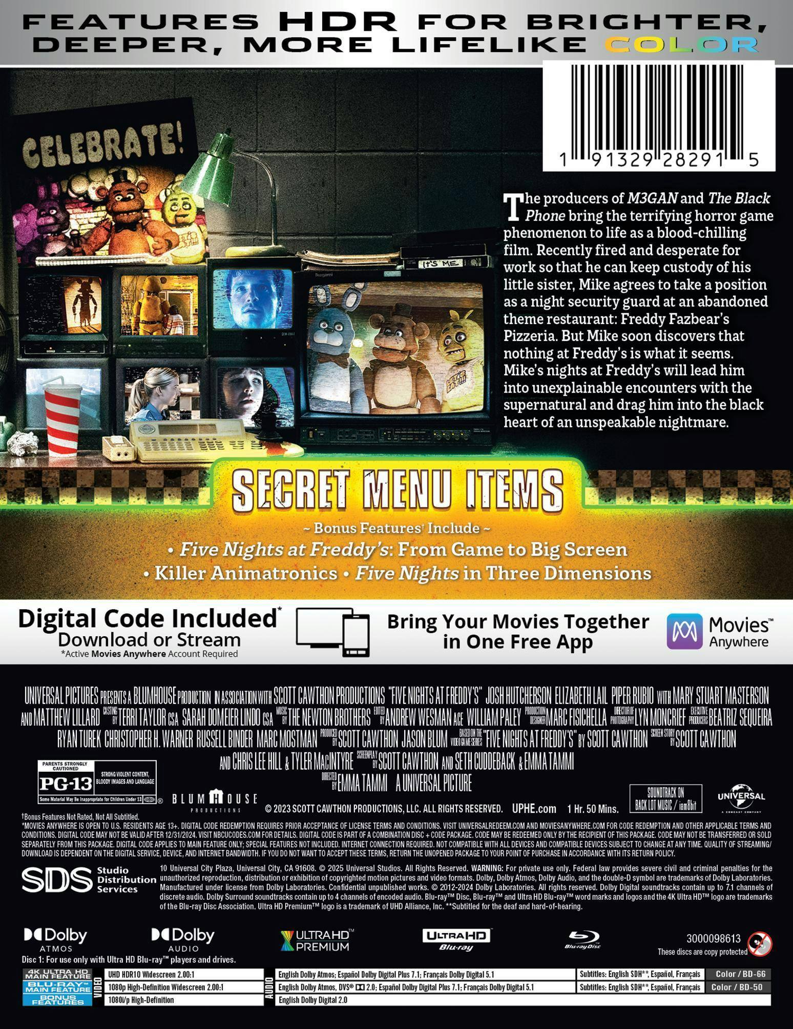 Back. Five Nights at Freddy's (Steelbook)   - 4K Blu-Ray.