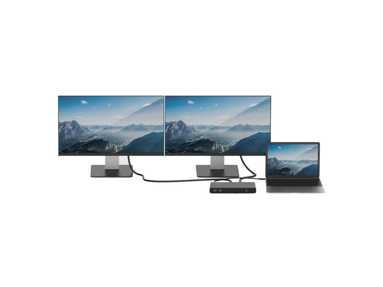 Alt View 3. CODi - CODi Centro1200 Dual 4K Universal USB-C Docking Station with DisplayLink, 100W PD, HDMI & DisplayPort - black.