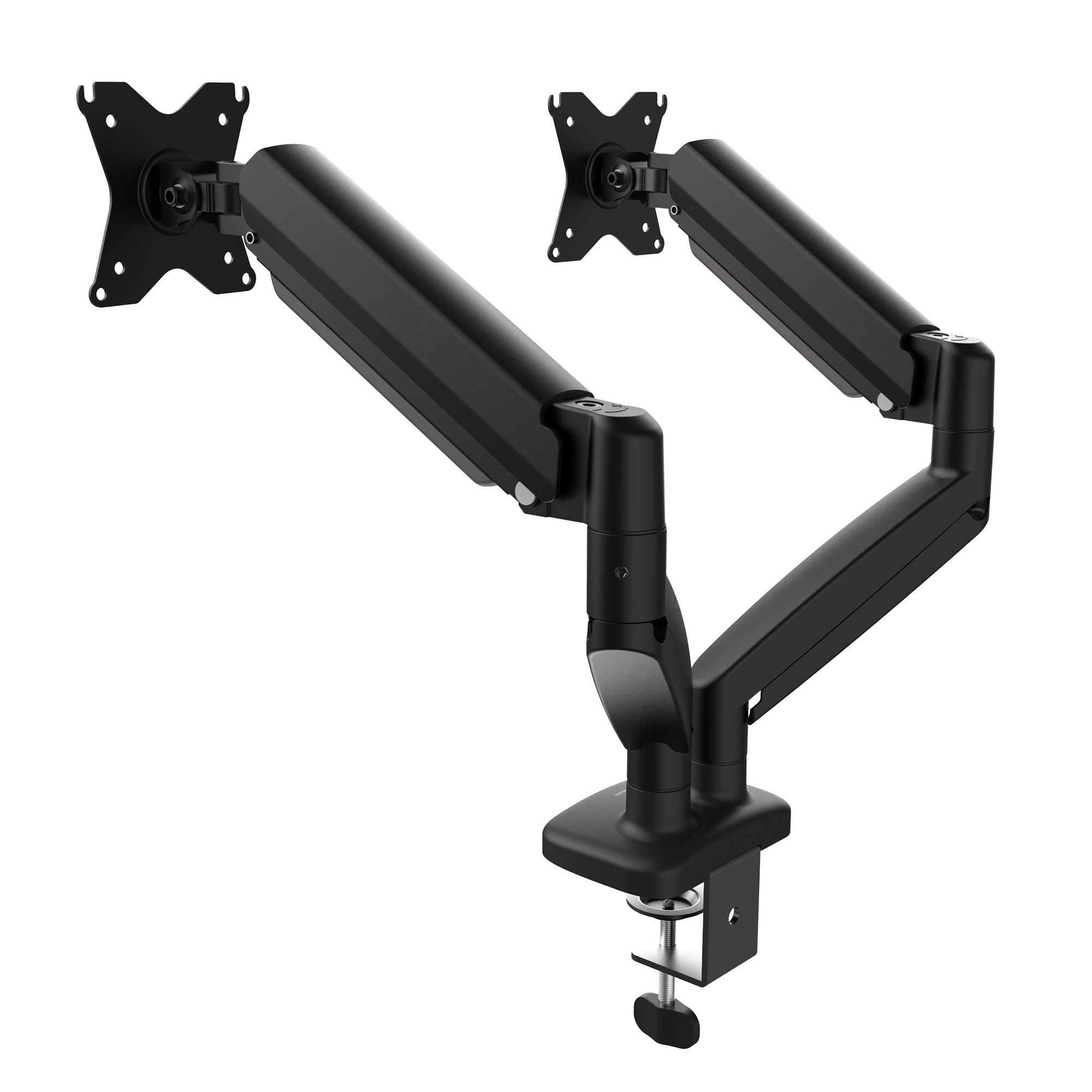 Angle. j5create - Ergonomic Dual Monitor Desk Mount for Most 17” -32”  Monitors - Black.