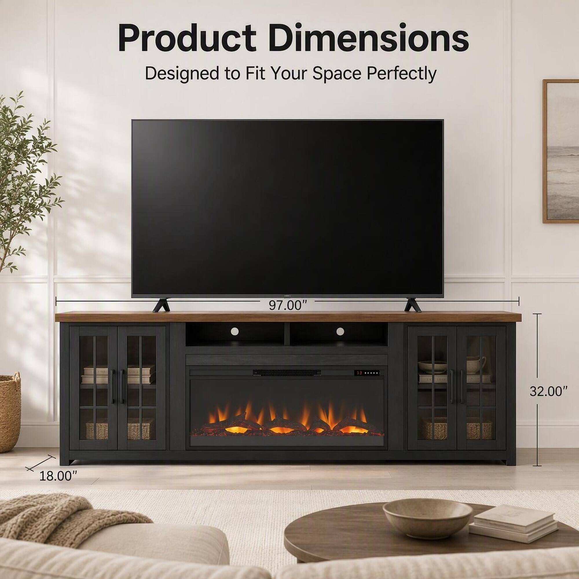 Product Dimensions  
Designed to Fit Your Space Perfectly  

97.00"  
32.00"  
18.00"
