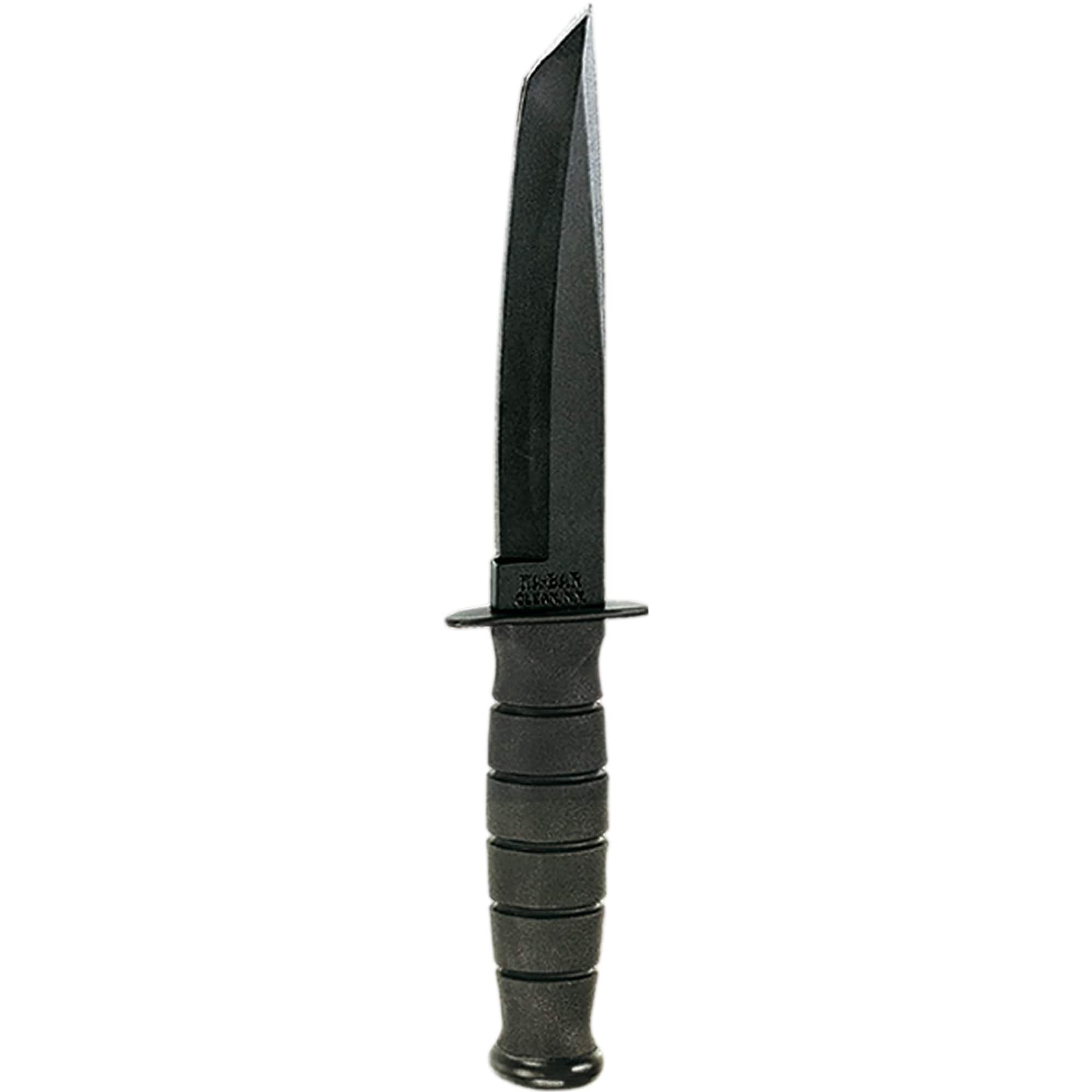 KA-BAR - 5.25" Fixed Blade Short Tanto Serrated Knife w/ Sheath - Black