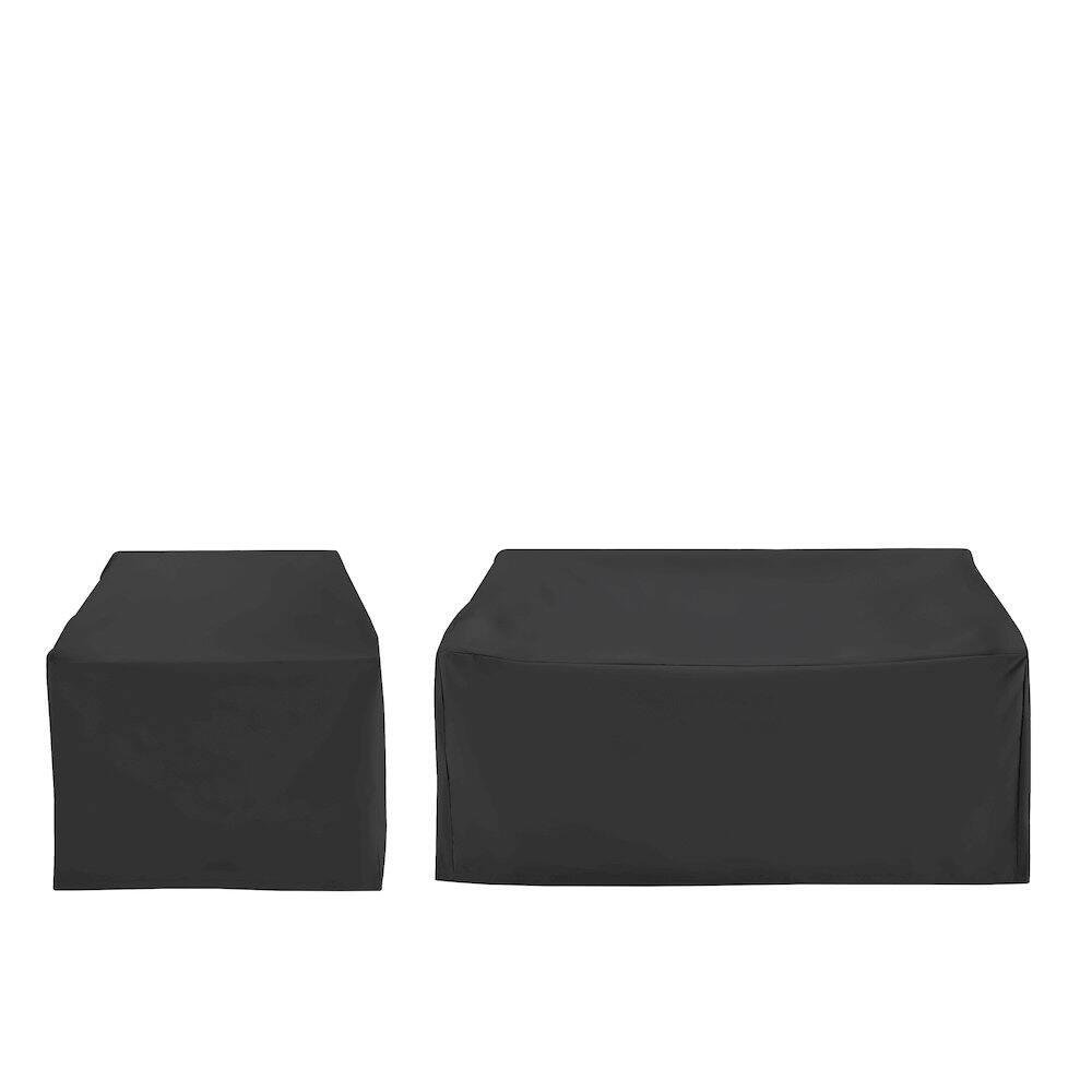 Left. Crosley Furniture - 2Pc Outdoor Furniture Cover Set - Chair & Loveseat - Black.