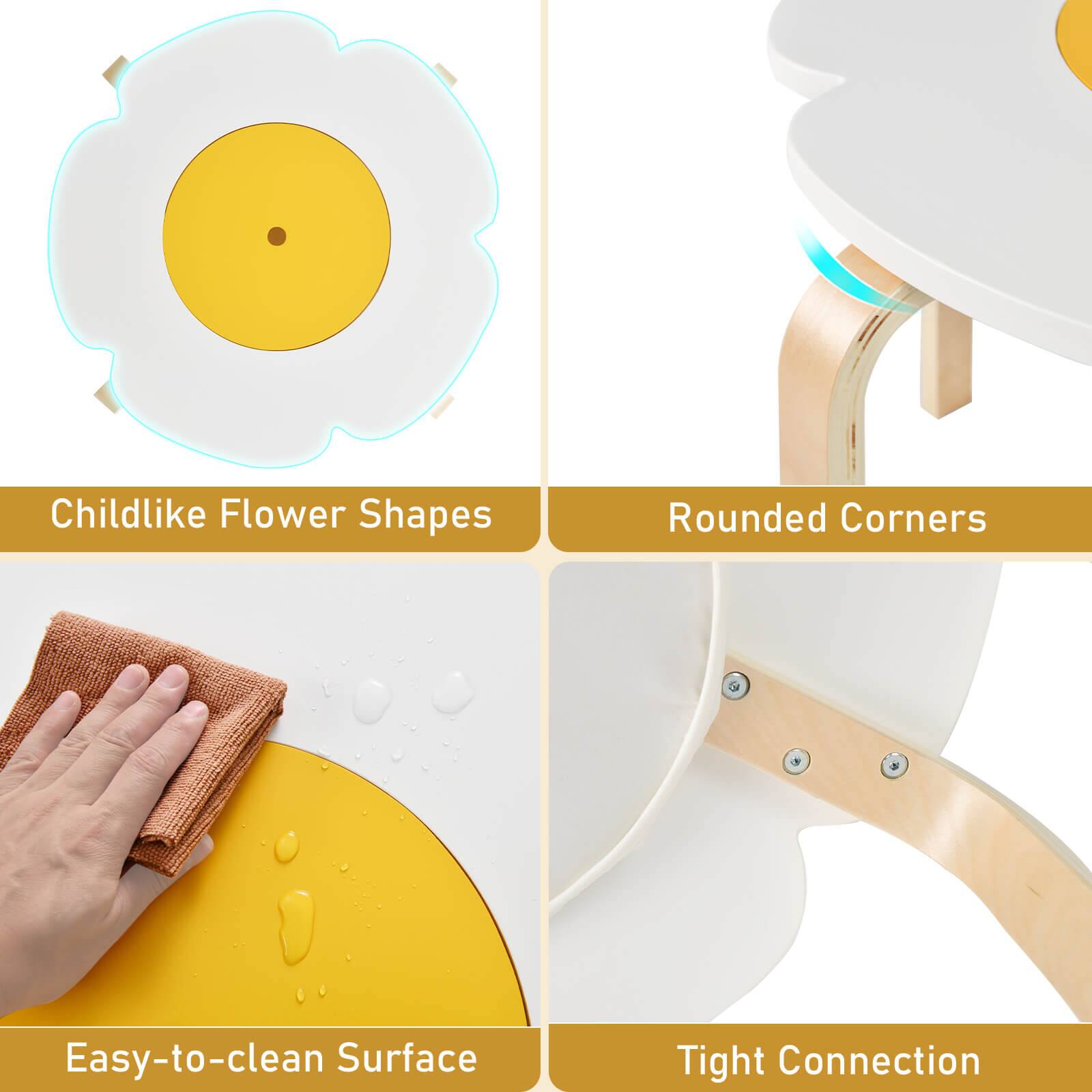 Childlike Flower Shapes  
Rounded Corners  
Easy-to-clean Surface  
Tight Connection