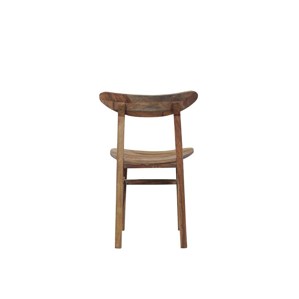Back. Porter Designs - Fusion Solid Sheesham Wood Dining Chair - Natural.