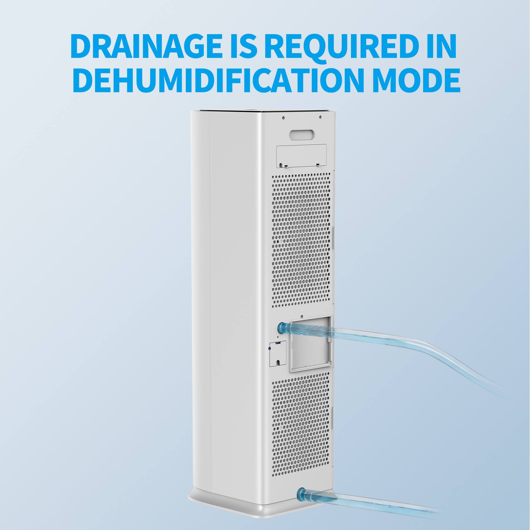 DRAINAGE IS REQUIRED IN DEHUMIDIFICATION MODE